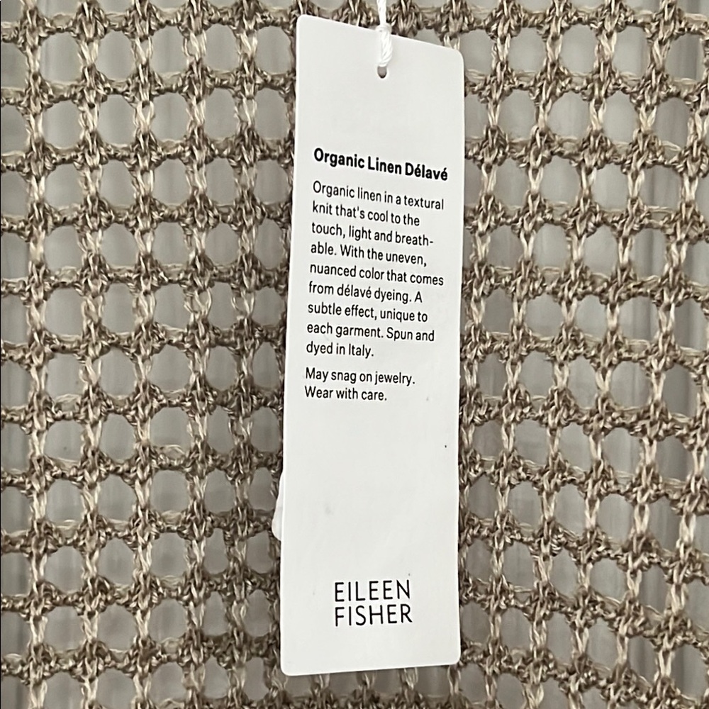 Eileen Fisher Organic Linen Délavé Long Cardigan in Natural L/XL NWT - Picture 6 of 8